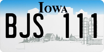 IA license plate BJS111