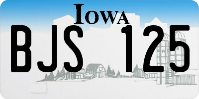 IA license plate BJS125