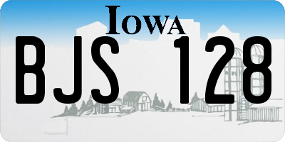 IA license plate BJS128