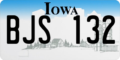IA license plate BJS132