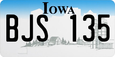 IA license plate BJS135