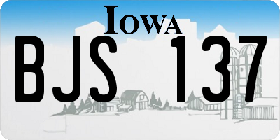 IA license plate BJS137
