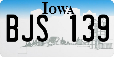 IA license plate BJS139