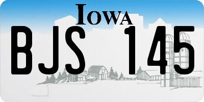IA license plate BJS145