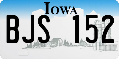 IA license plate BJS152