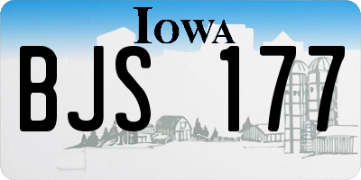 IA license plate BJS177
