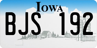 IA license plate BJS192