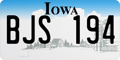 IA license plate BJS194