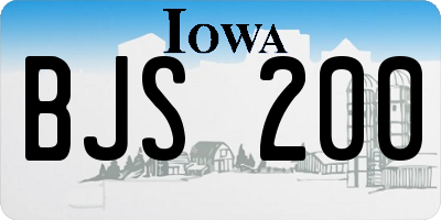 IA license plate BJS200