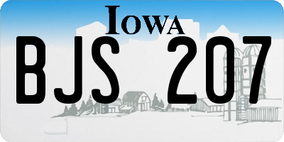 IA license plate BJS207