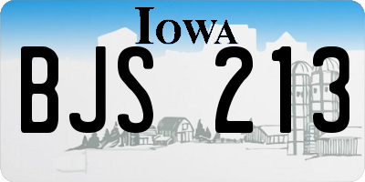IA license plate BJS213