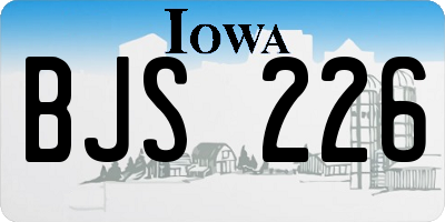 IA license plate BJS226