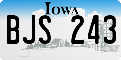 IA license plate BJS243
