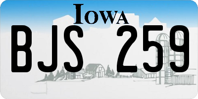 IA license plate BJS259