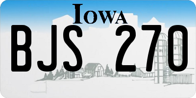 IA license plate BJS270