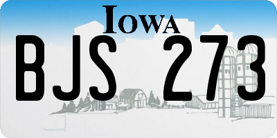 IA license plate BJS273