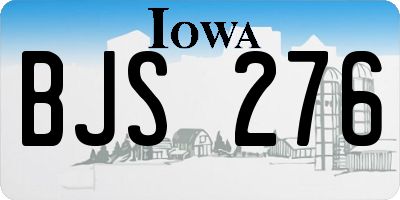 IA license plate BJS276
