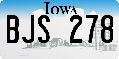IA license plate BJS278