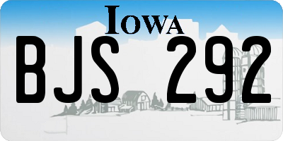 IA license plate BJS292