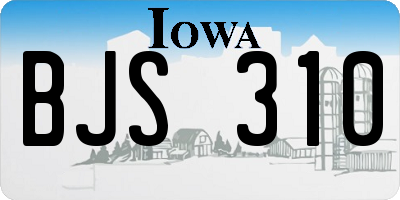 IA license plate BJS310