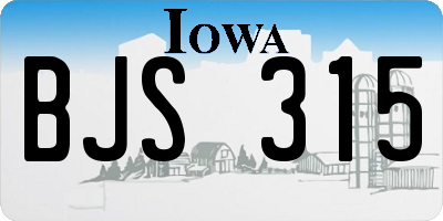 IA license plate BJS315