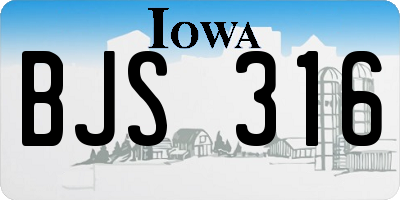 IA license plate BJS316