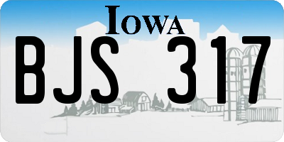 IA license plate BJS317