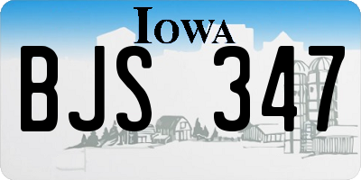 IA license plate BJS347