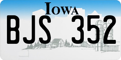 IA license plate BJS352