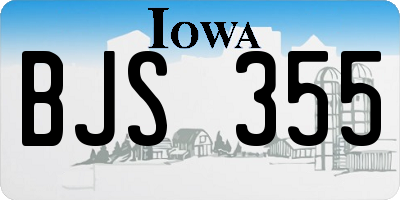 IA license plate BJS355