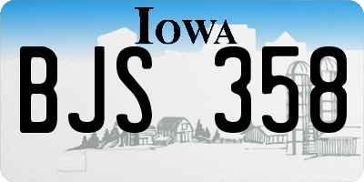 IA license plate BJS358