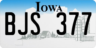 IA license plate BJS377