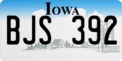 IA license plate BJS392
