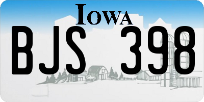 IA license plate BJS398