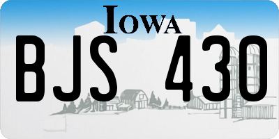 IA license plate BJS430
