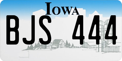 IA license plate BJS444