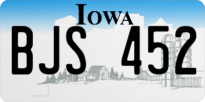 IA license plate BJS452