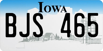 IA license plate BJS465