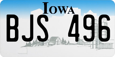 IA license plate BJS496
