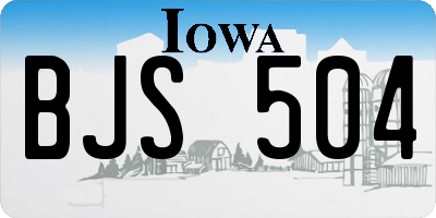 IA license plate BJS504