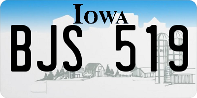 IA license plate BJS519