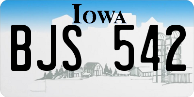 IA license plate BJS542