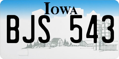 IA license plate BJS543