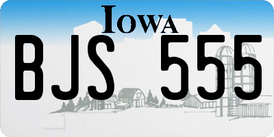 IA license plate BJS555