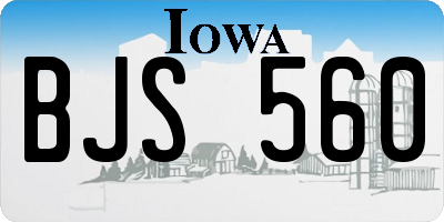 IA license plate BJS560