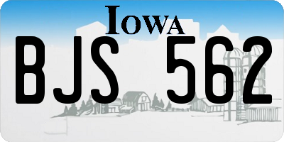 IA license plate BJS562