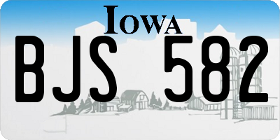 IA license plate BJS582