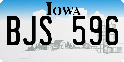 IA license plate BJS596