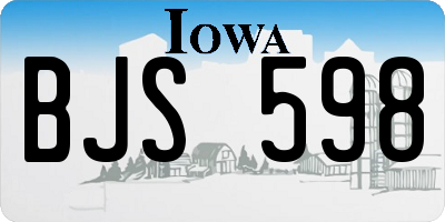 IA license plate BJS598
