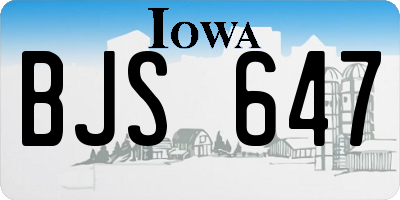 IA license plate BJS647